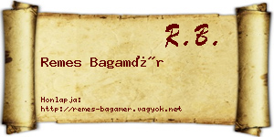 Remes Bagamér névjegykártya